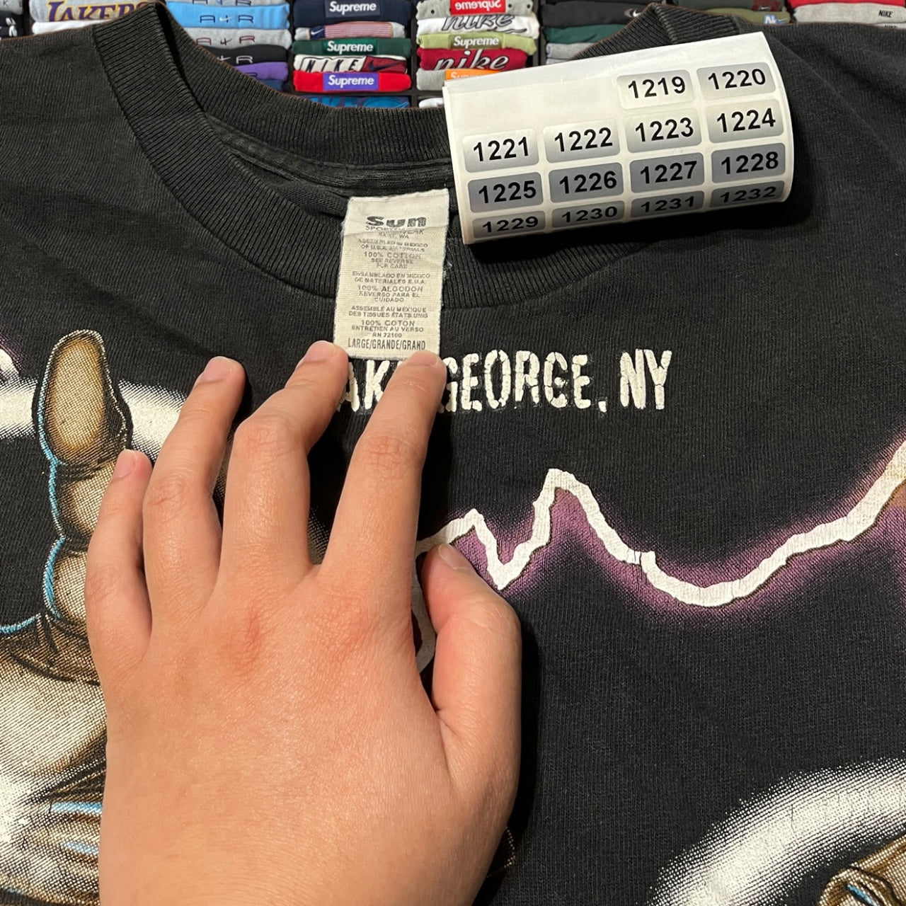 Vintage 90s american thunder wizard lightning shirt