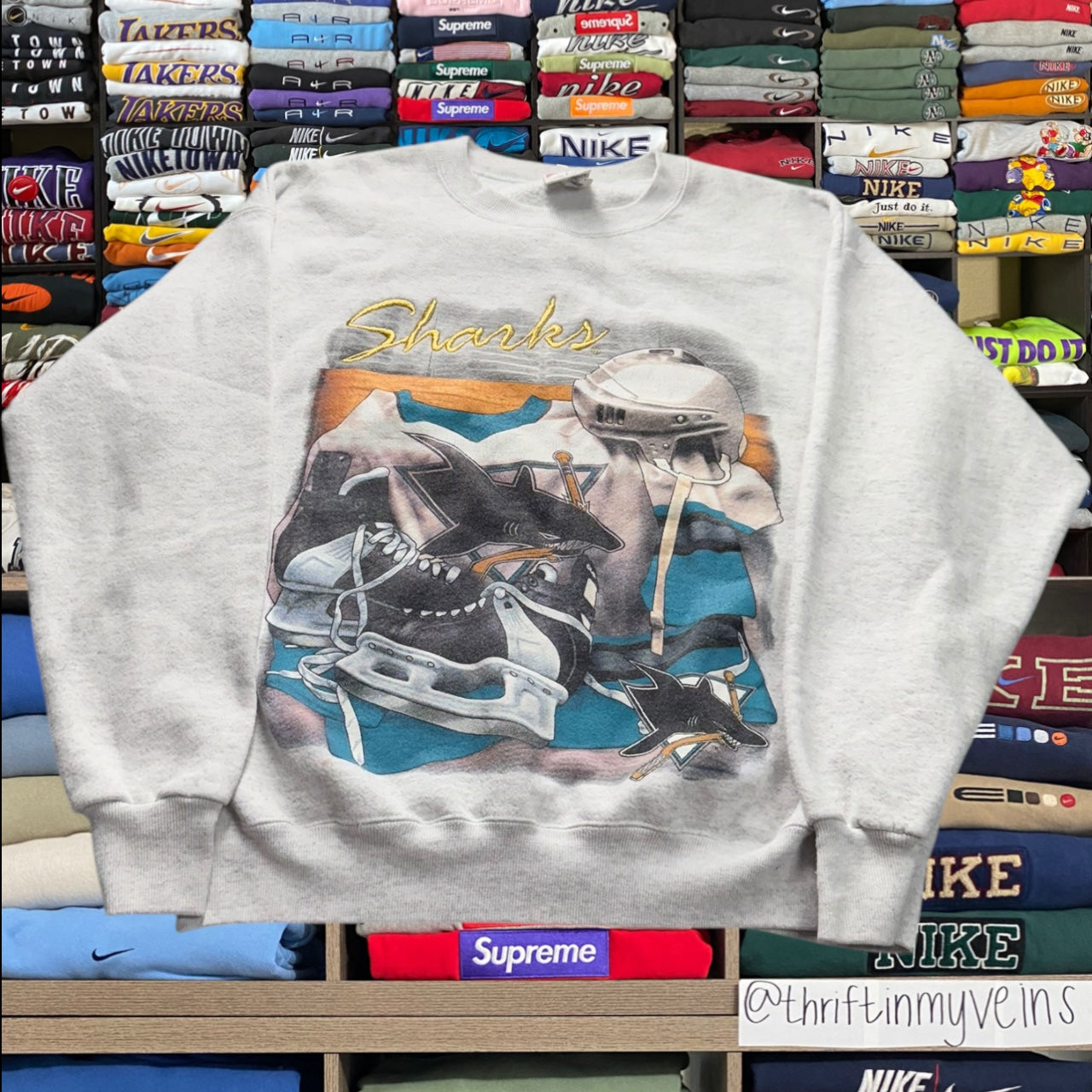 90s san jose sharks sweatshirt （Large)