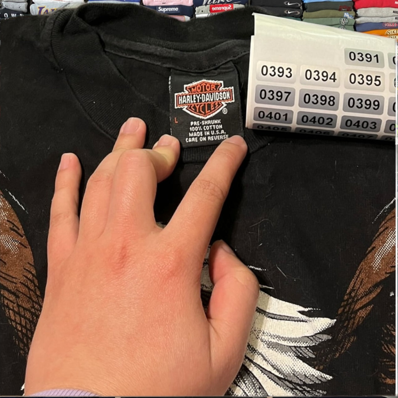 90s Harley Davidson all over print biker motorcycle shirt