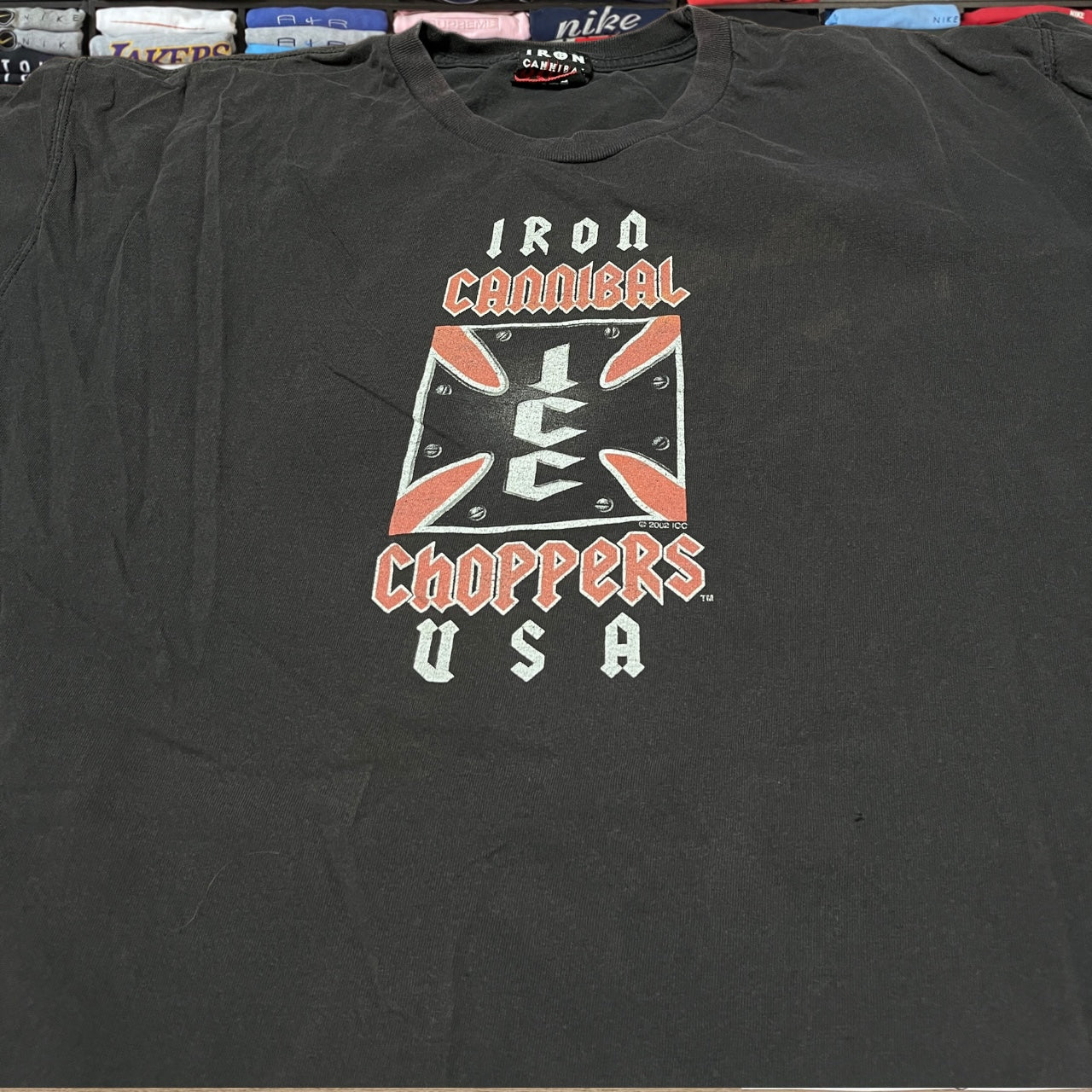 y2k biker skater choppers shirt (large)