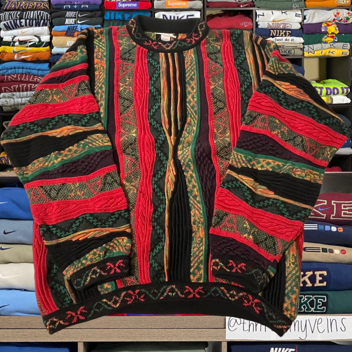 90s knitted coogi style sweater