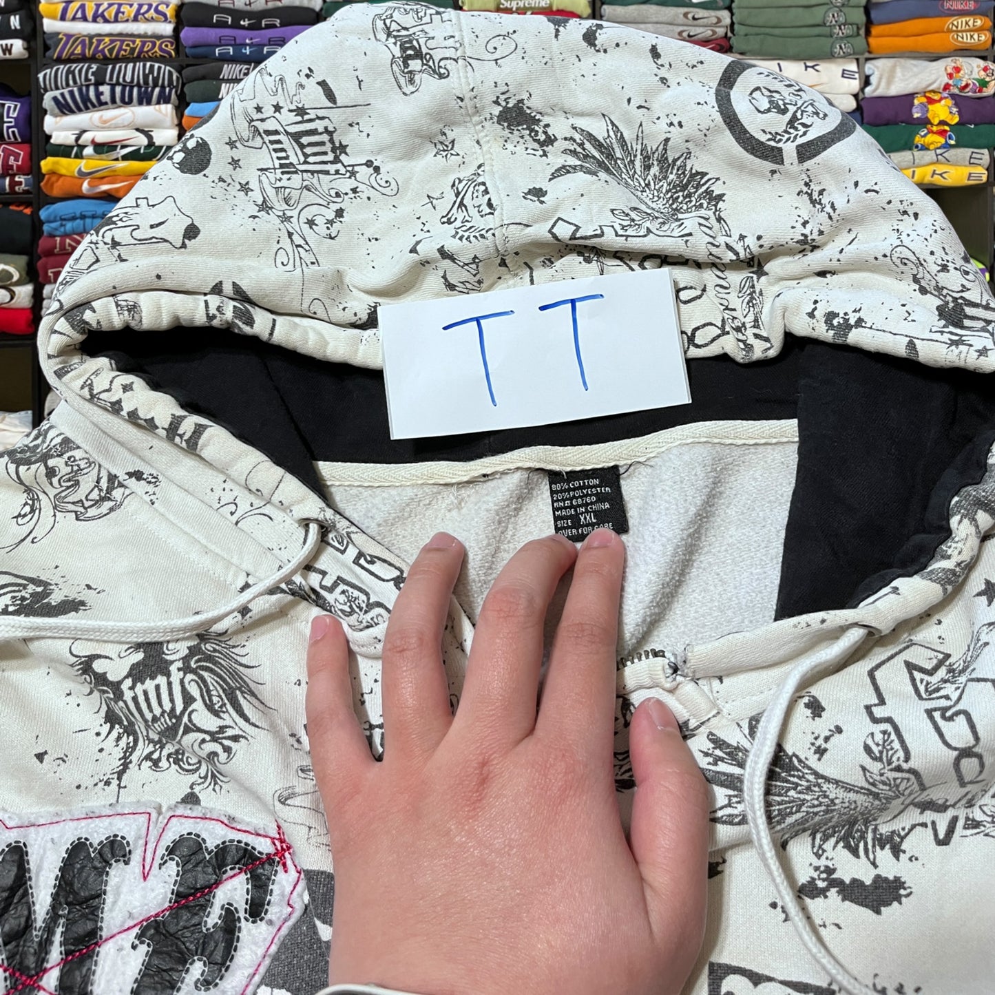 FMF skater all over print full zip hoodie