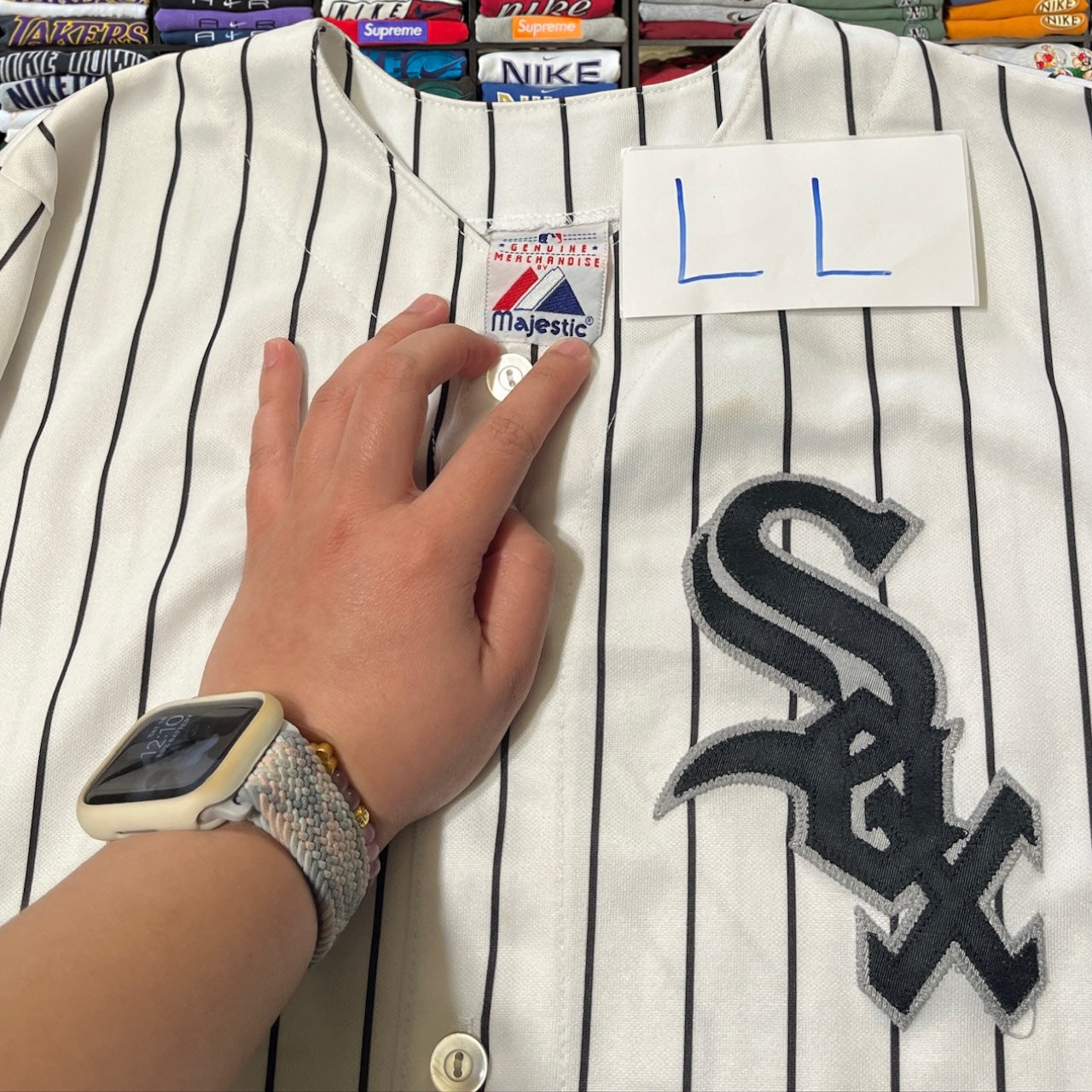 Vtg Chicago white Sox mlb baseball button up