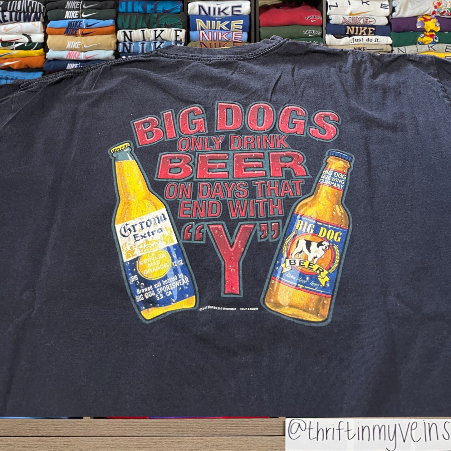 y2k corona extra big dog shirt (xlarge)
