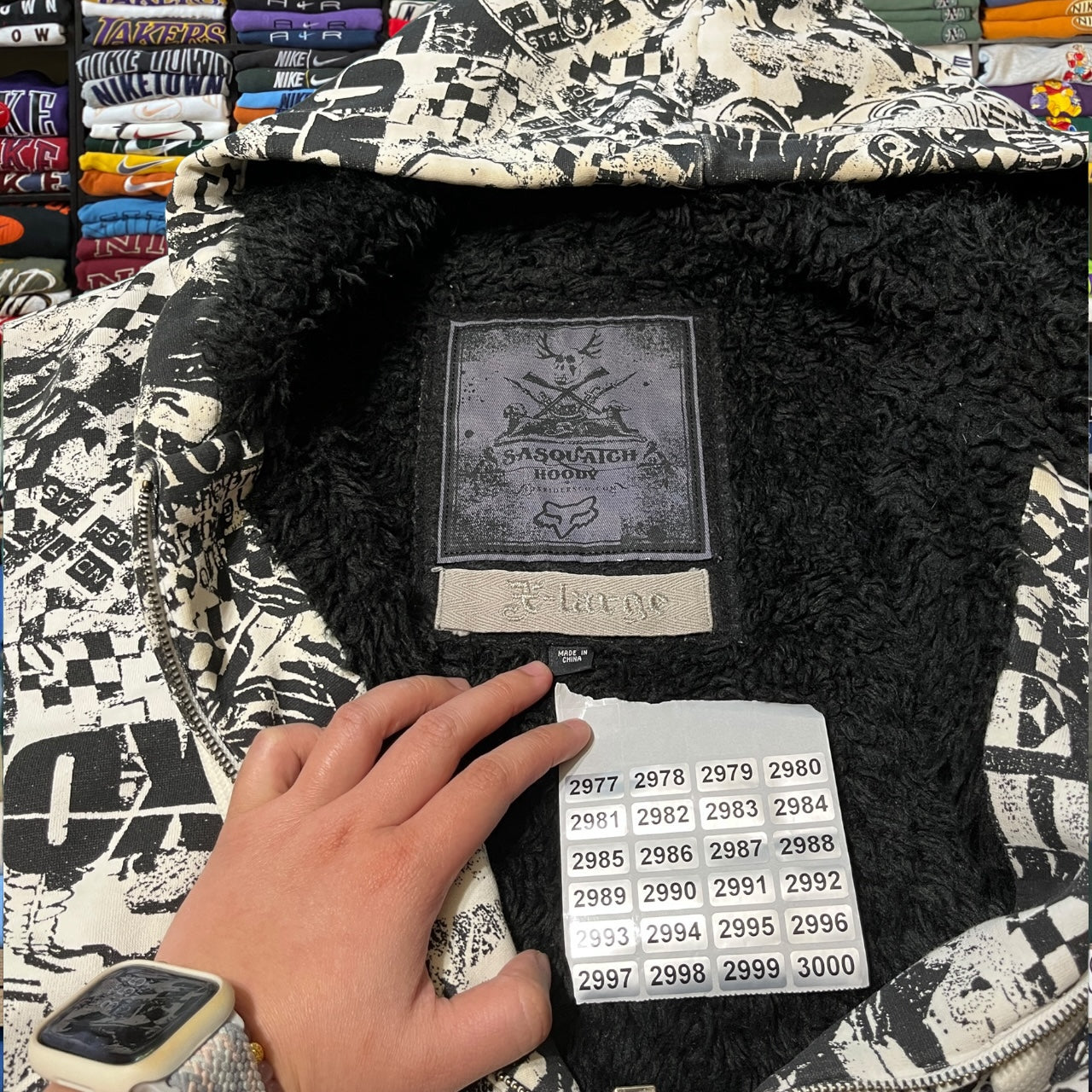 Y2K fox racing all over print jacket