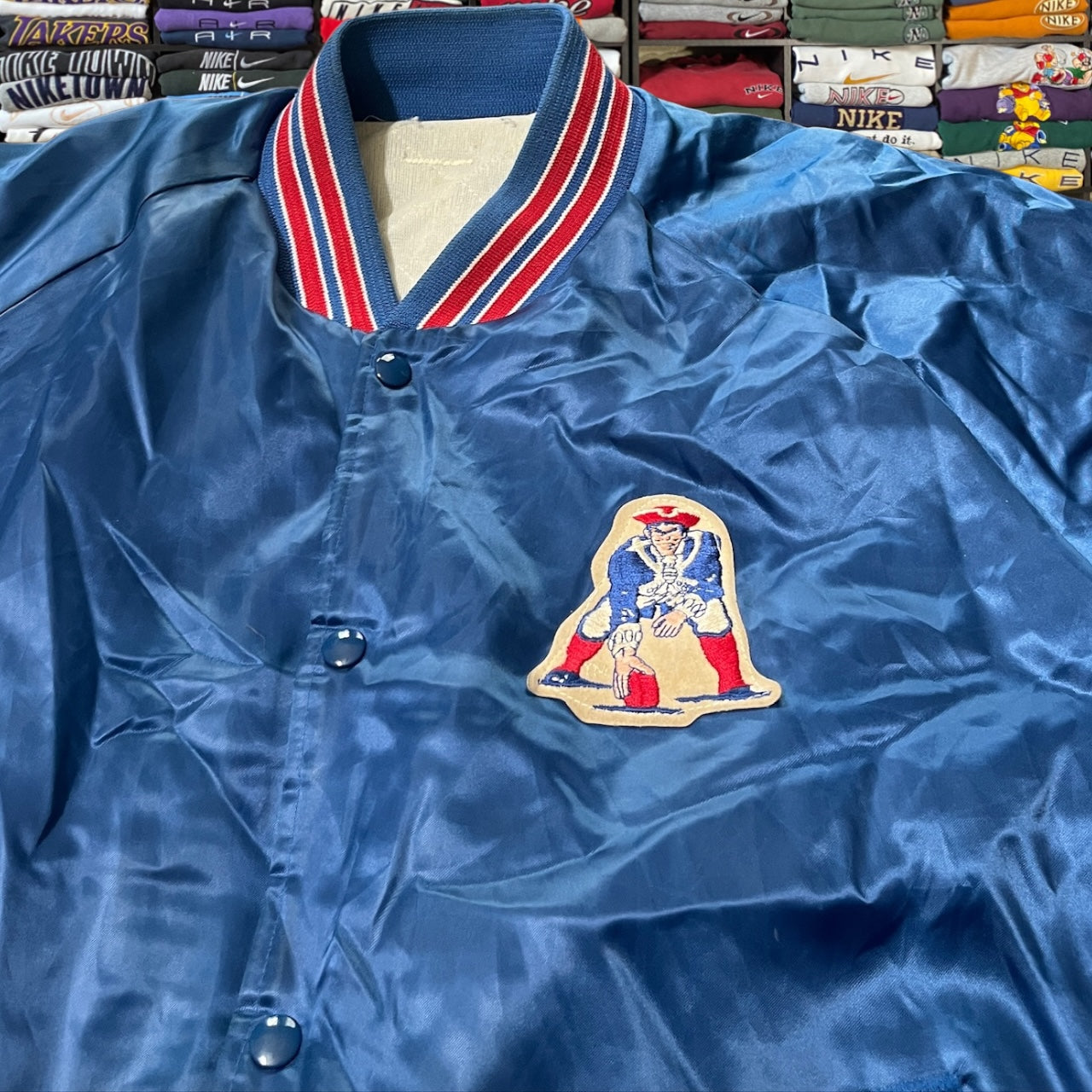 90s New England patriots nfl satin jacket