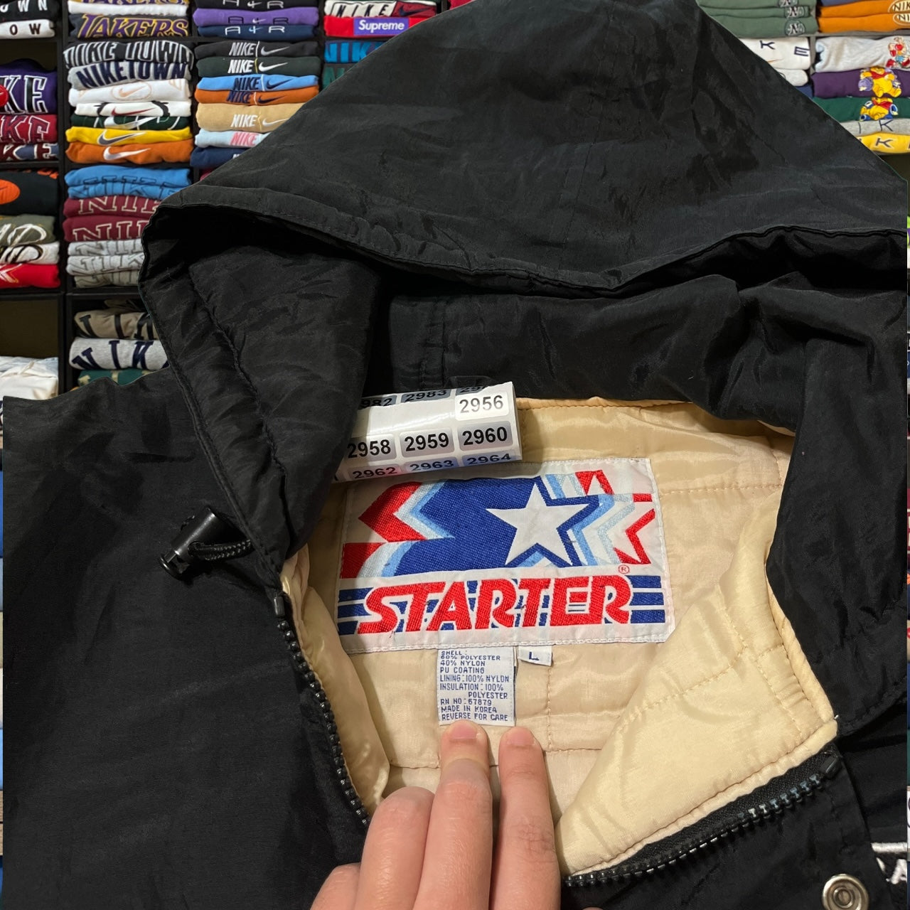 90s oakland raiders starter puffer jacket