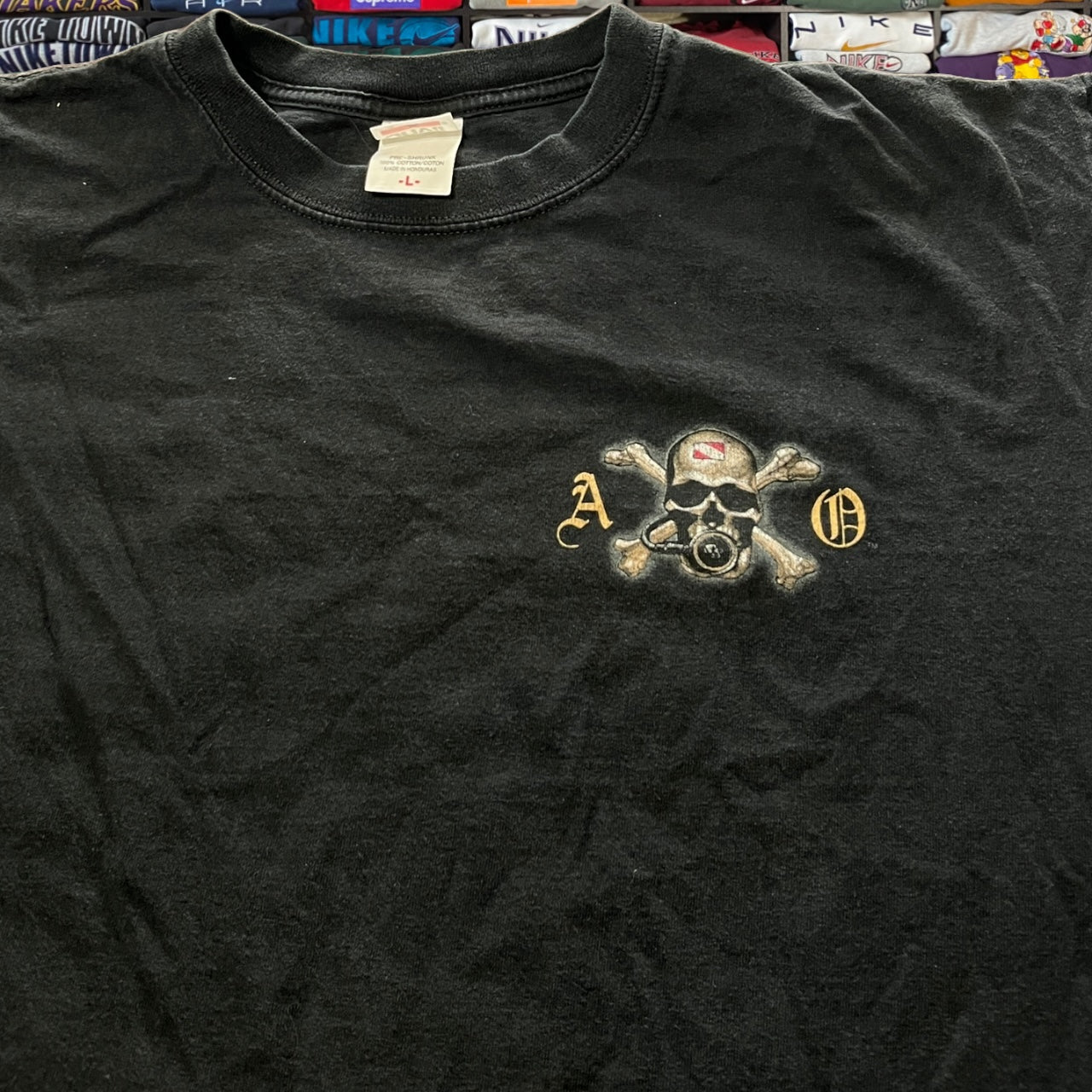 Y2K skeleton skull skater shirt
