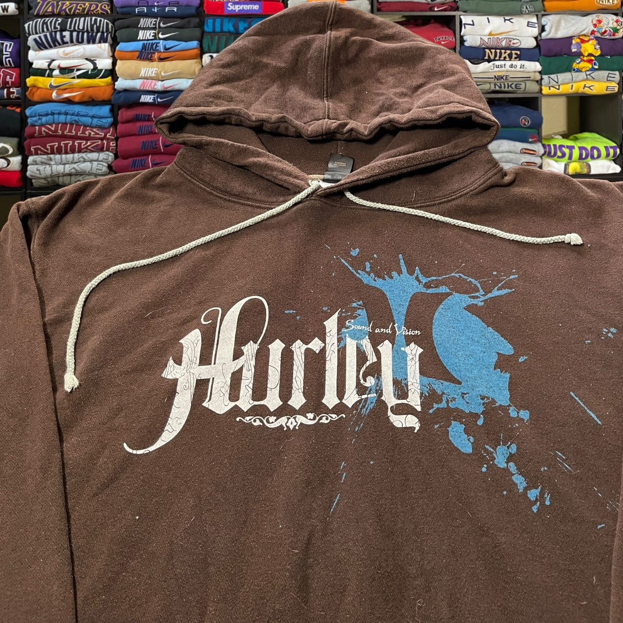 Y2K Hurley brown skater hoodie