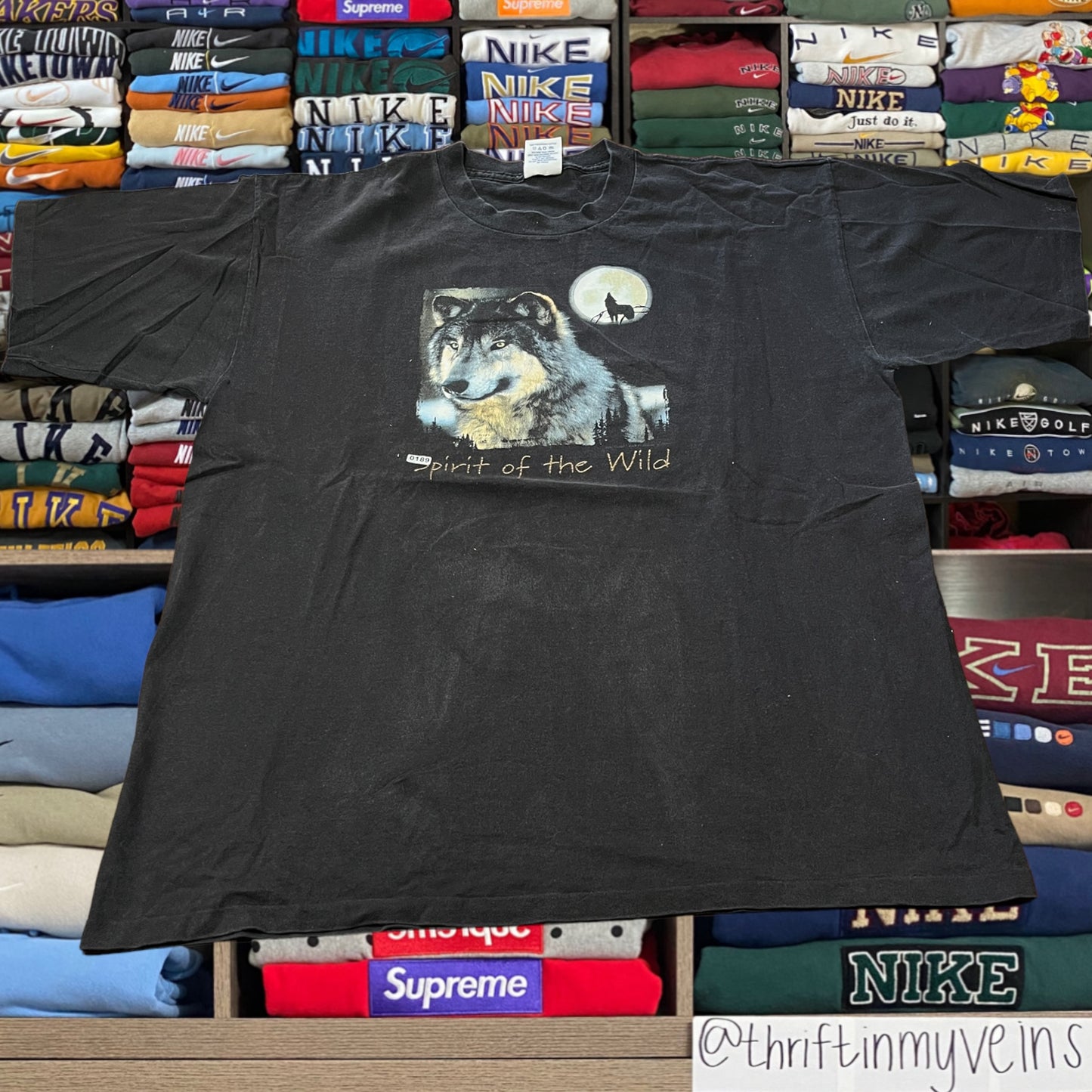 90s wolf nature shirt