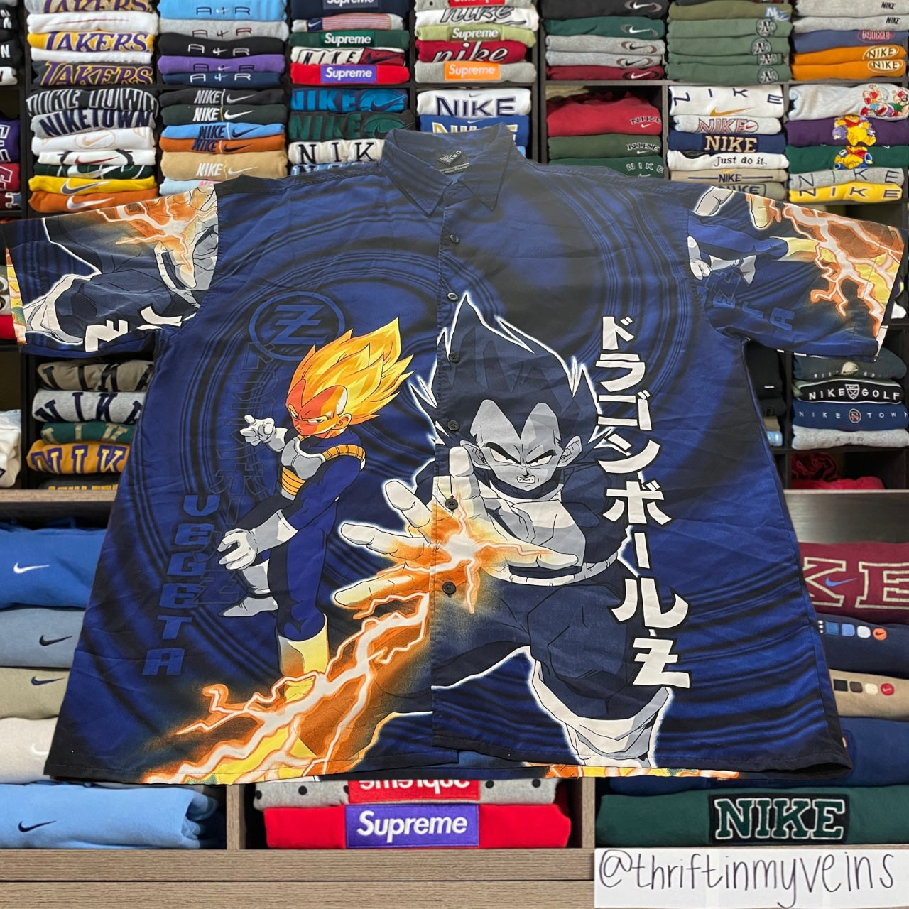 2002 Dragon ball z button up shirt ( large )