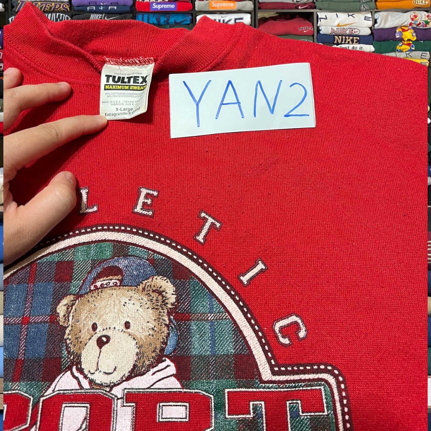 Vintage 90s athletics sport bear sweater