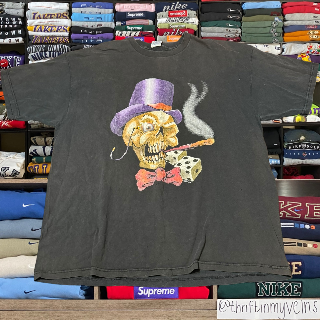90s skeleton skull grunge shirt