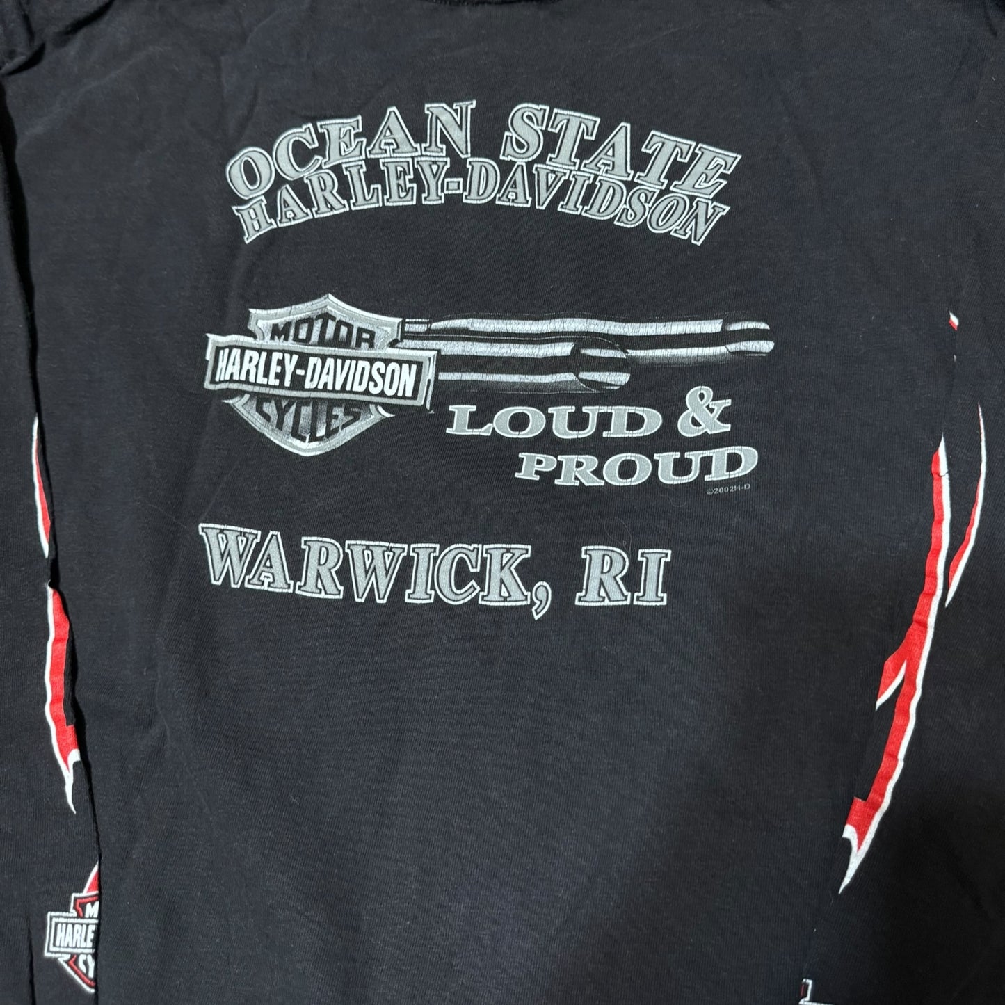 Y2K 2003 Harley Davidson flame shirt