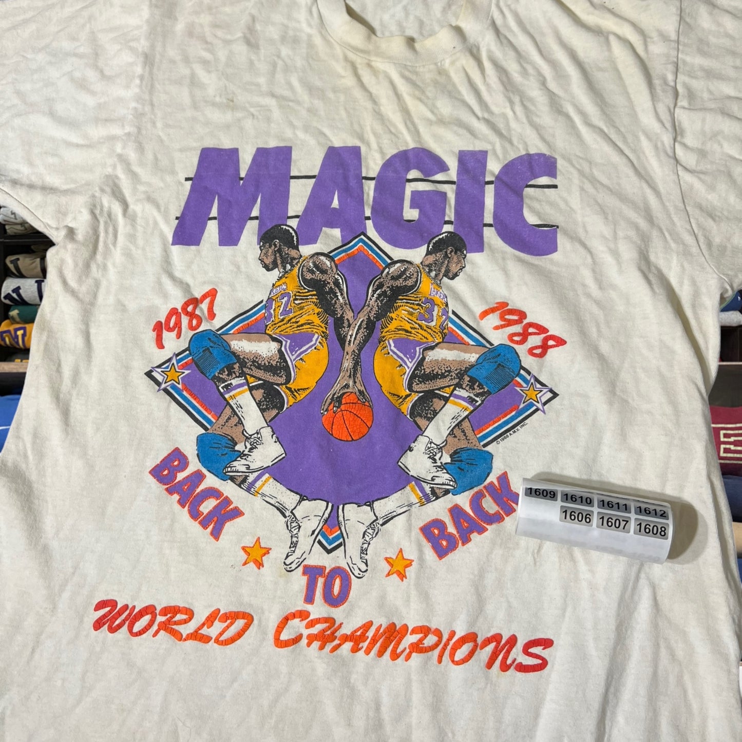 Vintage 1988 Magic Johnson t nba basketball shirt