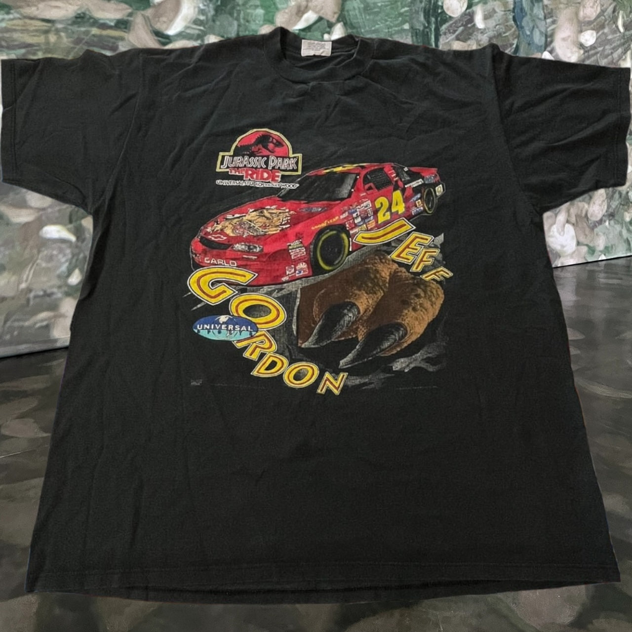 90s Jurassic nascar double sided shirt