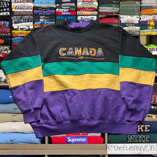 90s canada colorblock sweater (Xlarge)