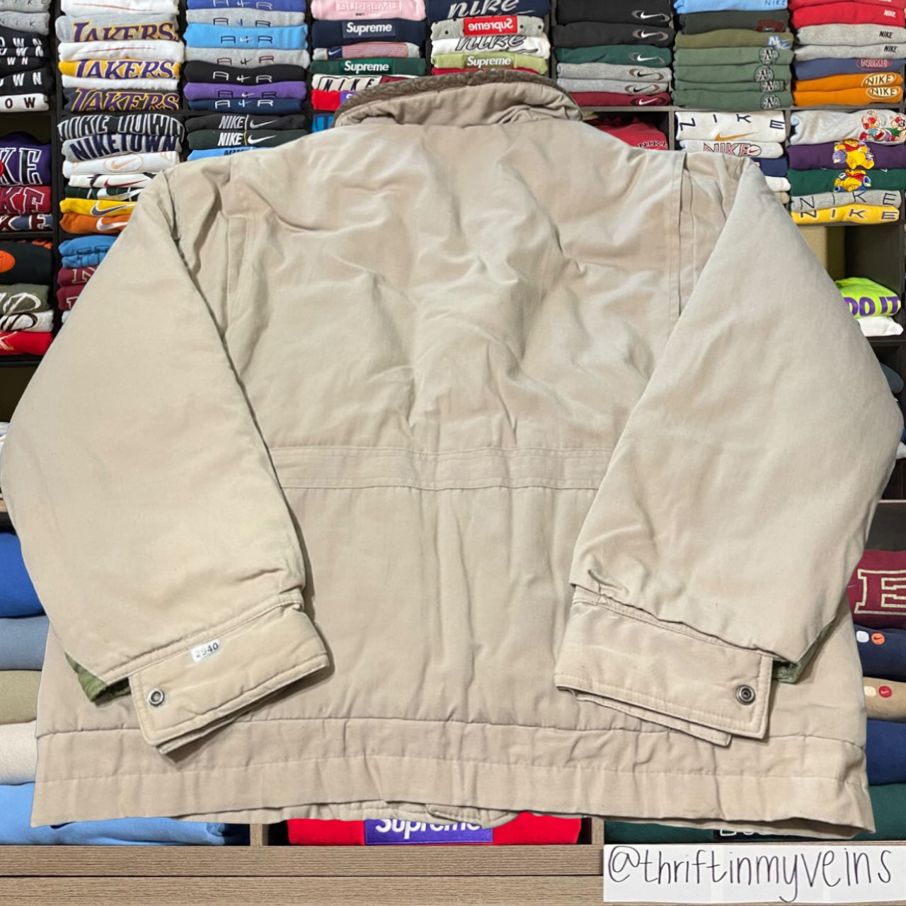 90s utility camo fur jacket