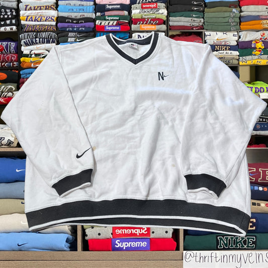 90s crème Nike swoosh logo sweater