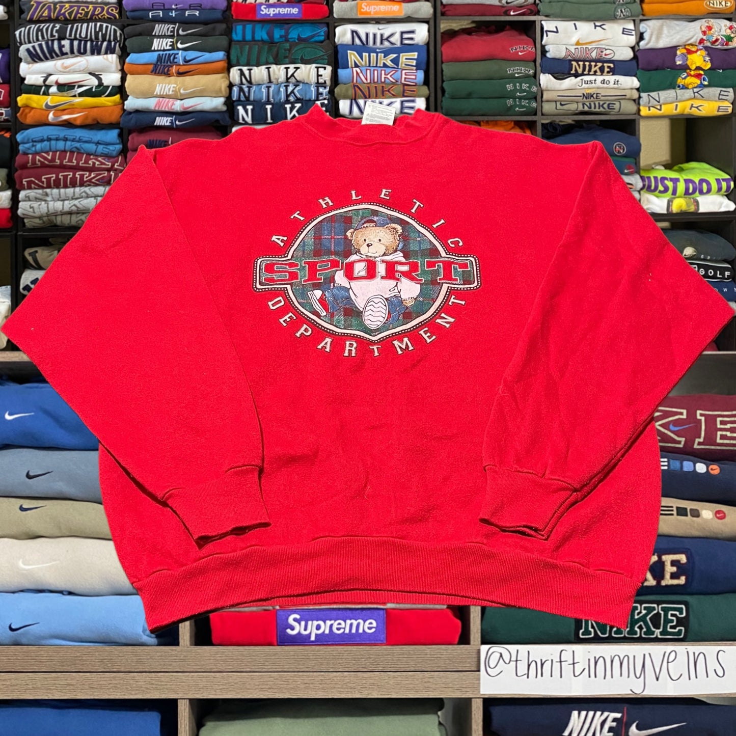 Vintage 90s athletics sport bear sweater