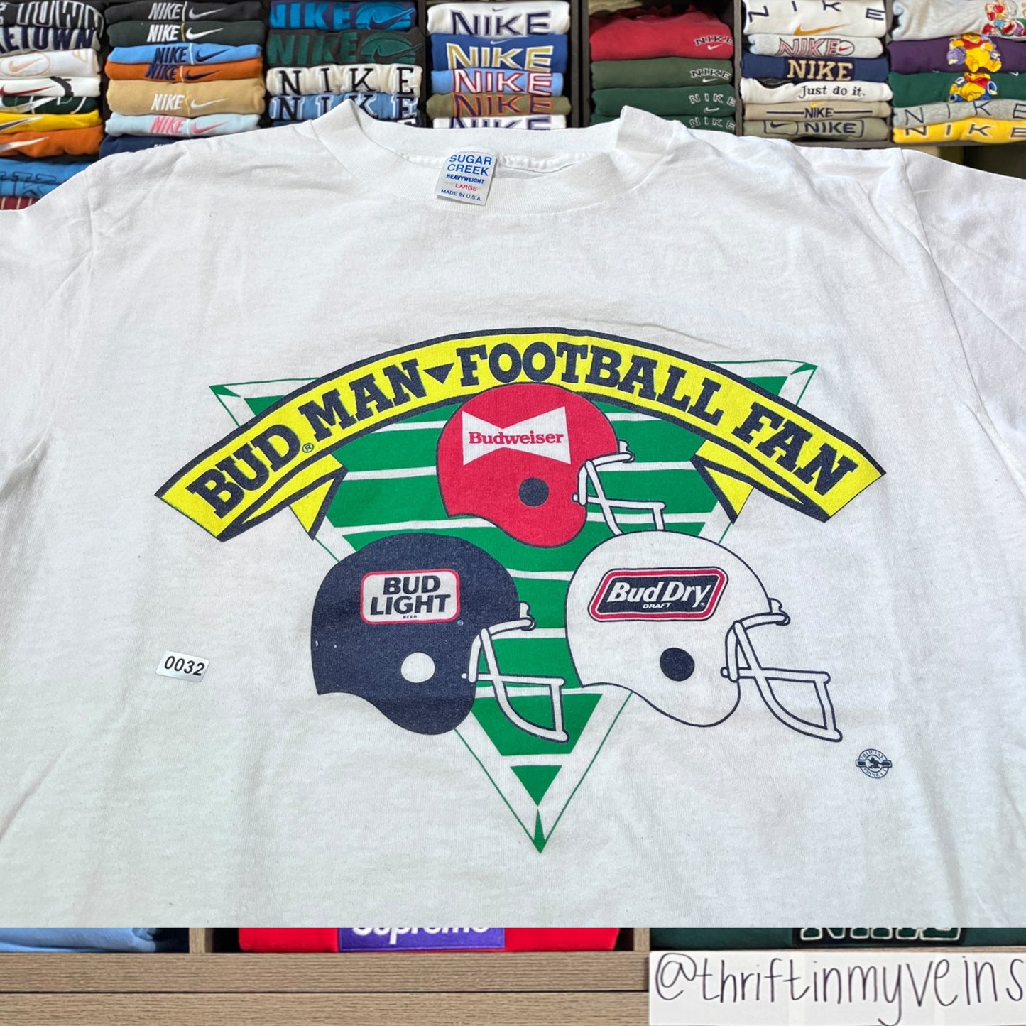 90s bud football shirt (large)