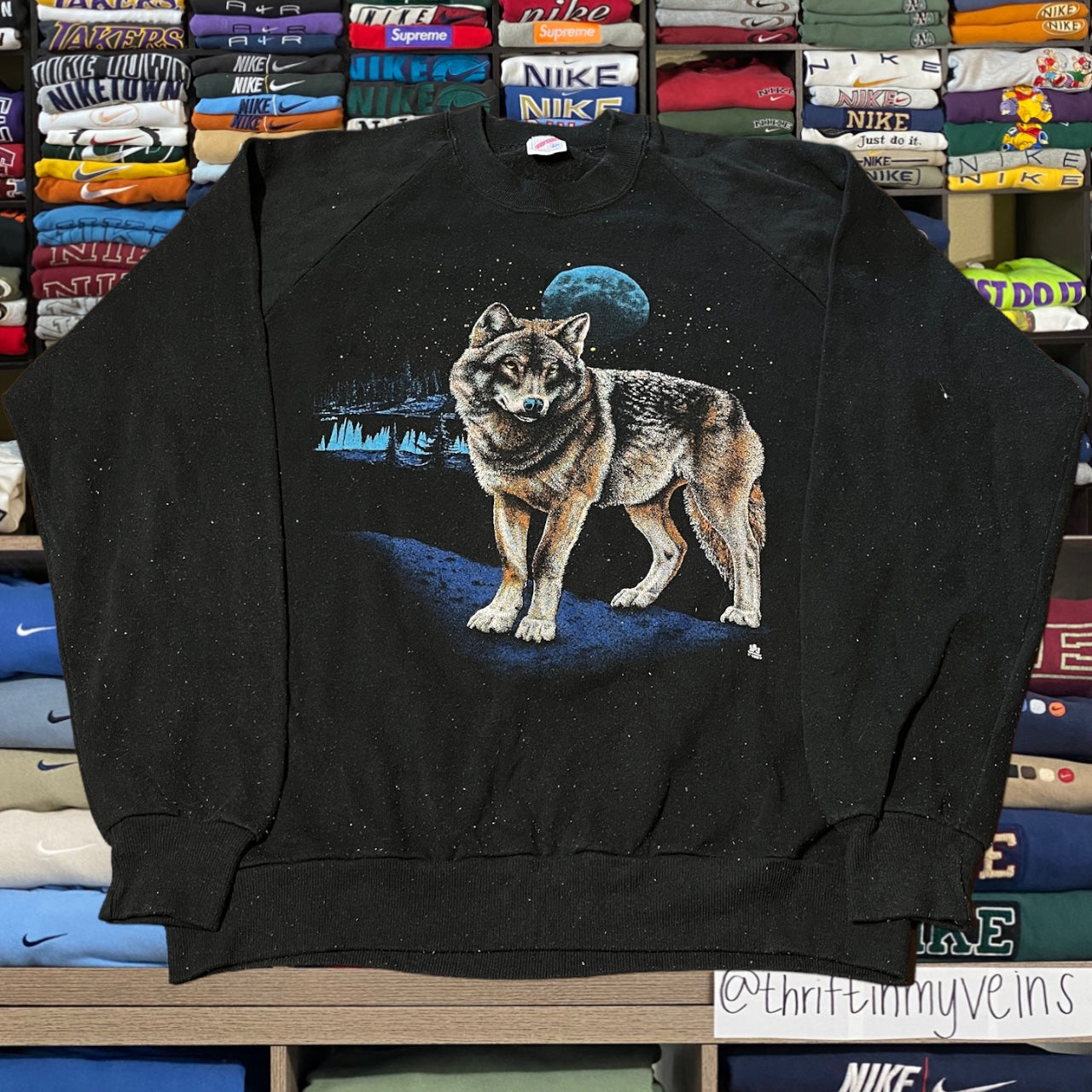 90s wolf nature sweater