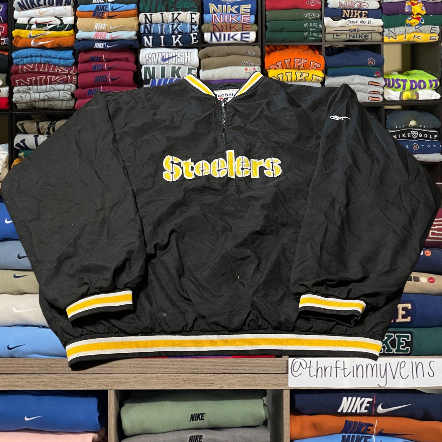 90s Pittsburgh Steelers nfl football pull over windbreaker
