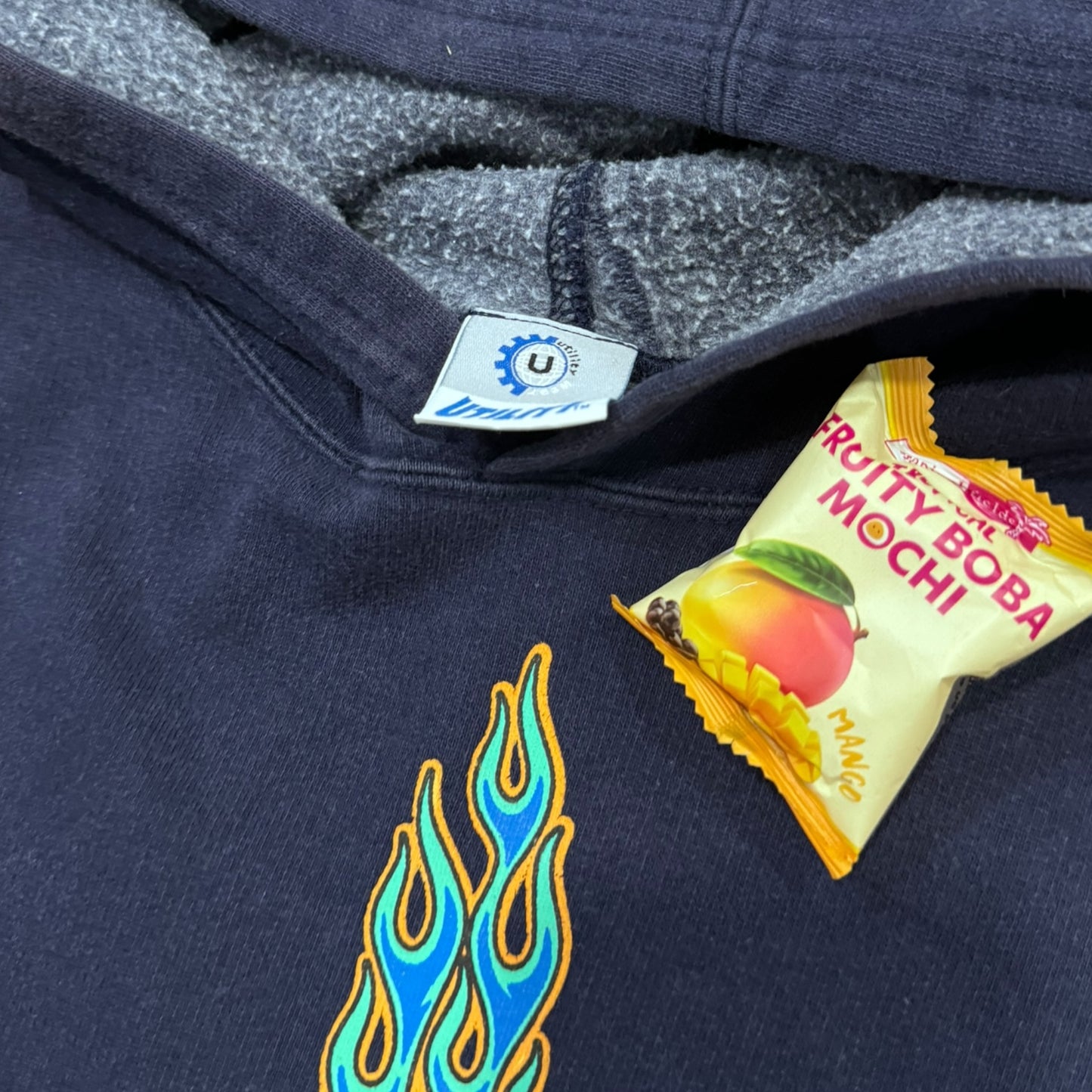 90s surfer skater hoodie flame