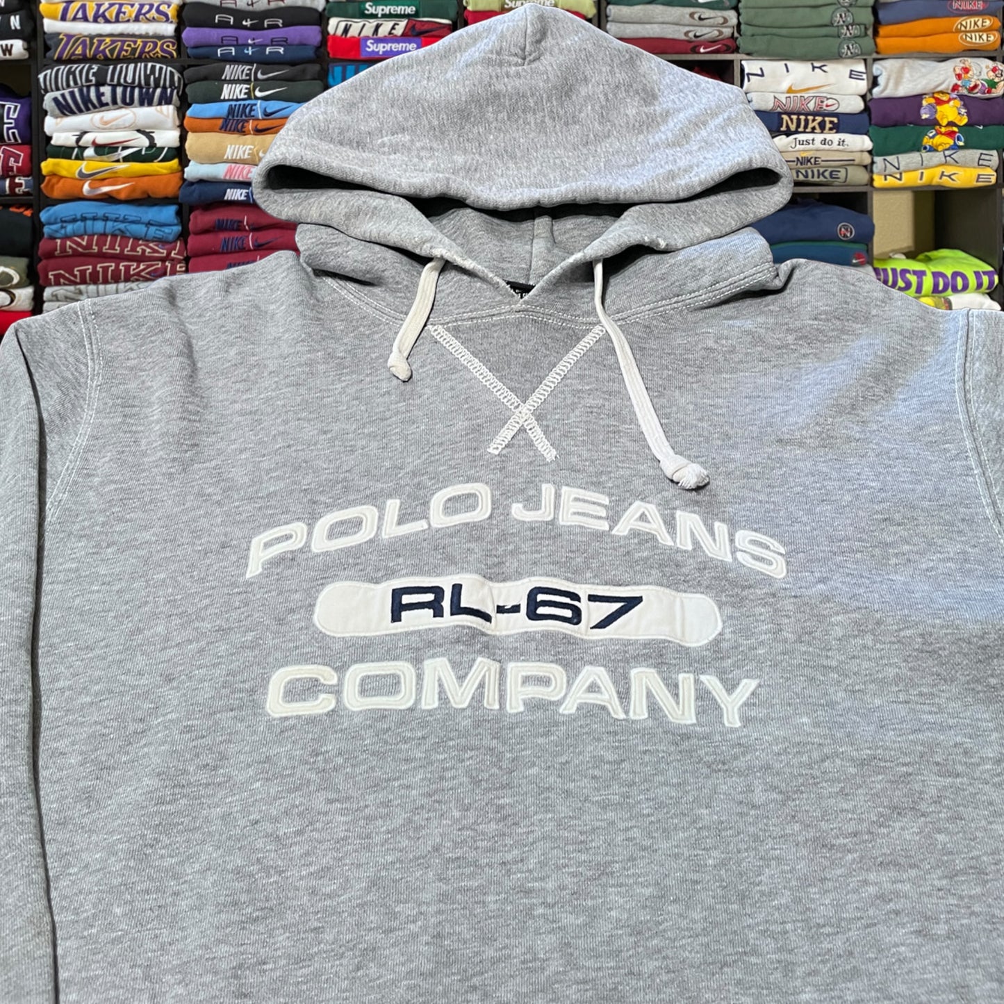 90s polo jeans company grey hoodie