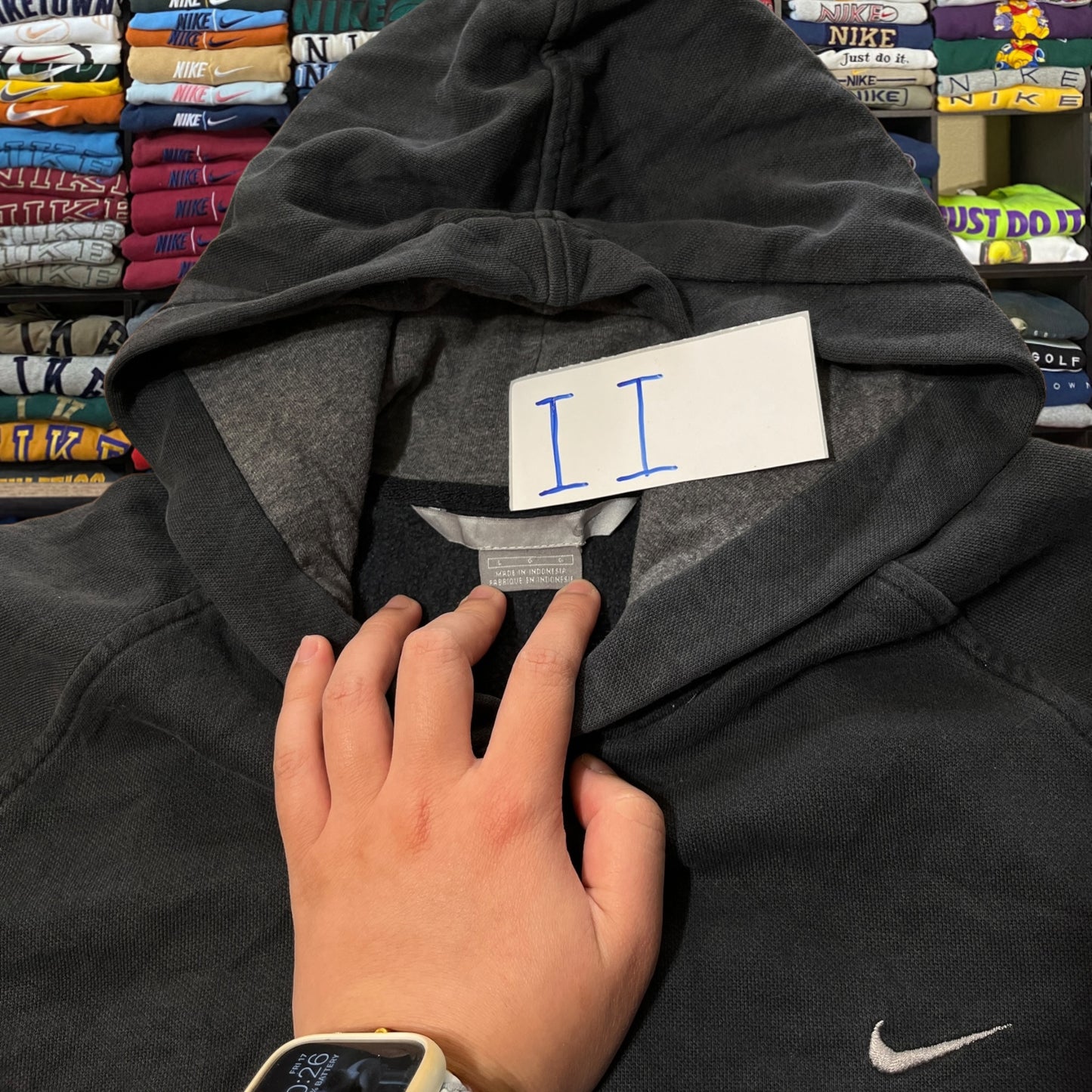 Y2K black Nike hoodie