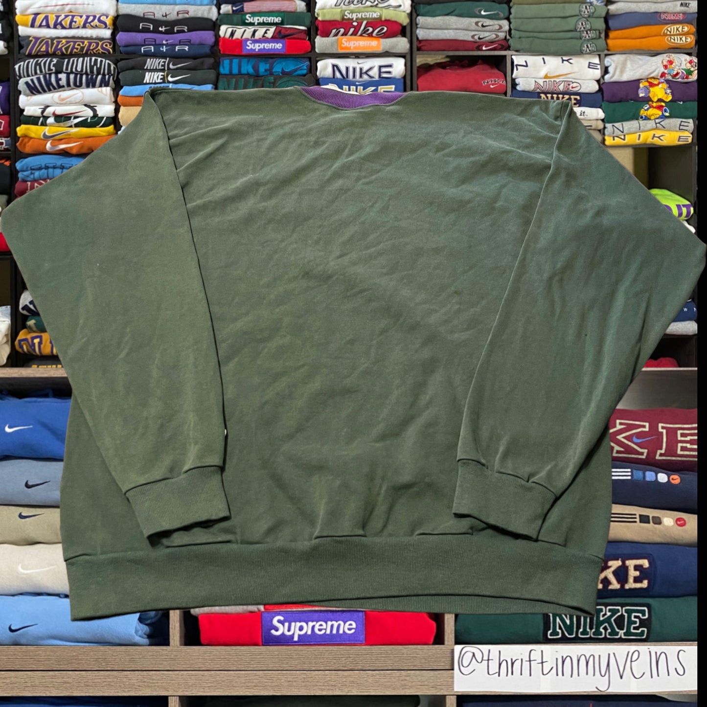90s champion green sweater
