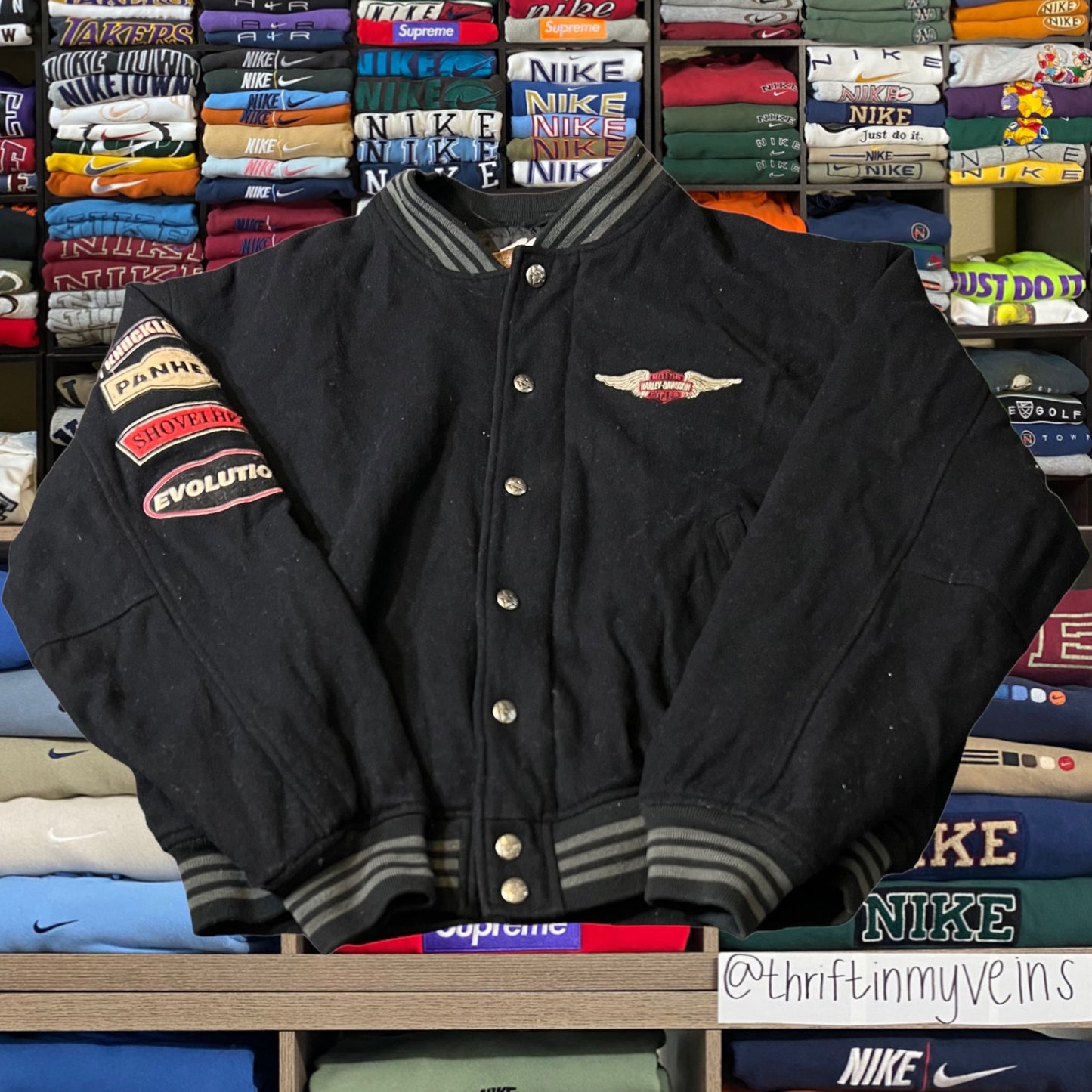 90s Harley Davison biker motorcycle reversible jacket