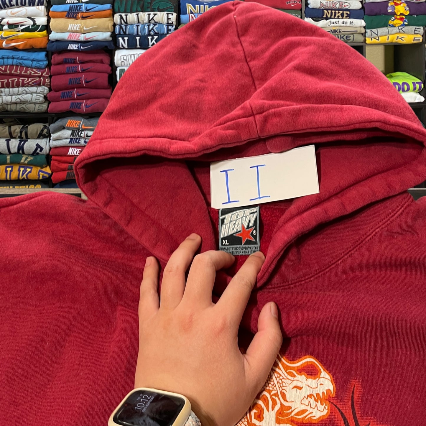 Y2K Top heavy dragon skater hoodie