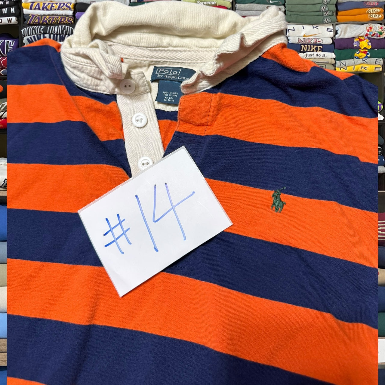 90s ralph lauren stripe shirt (small)