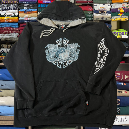 Y2K dragon Ying Yang skater hoodie top heavy
