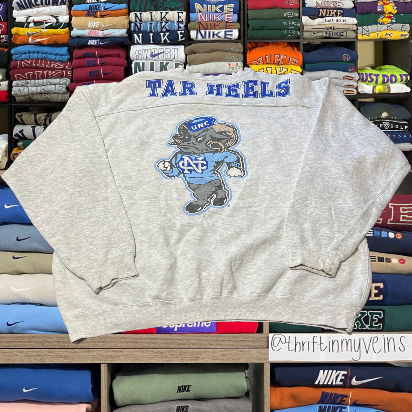 90s BIG PRINT UNC North Carolina university sweater