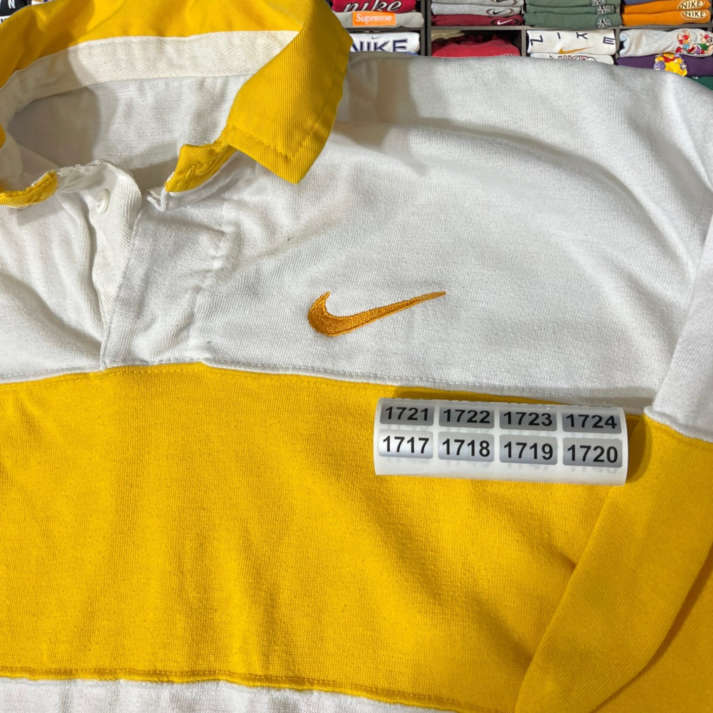 80s rare stripe Nike collar shirt