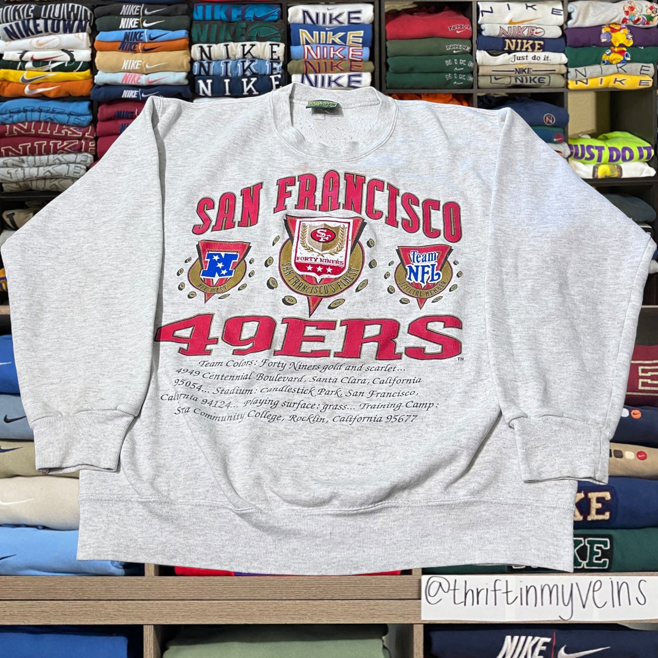 90s nutmeg San Francisco 49ers nfl footballs sweather