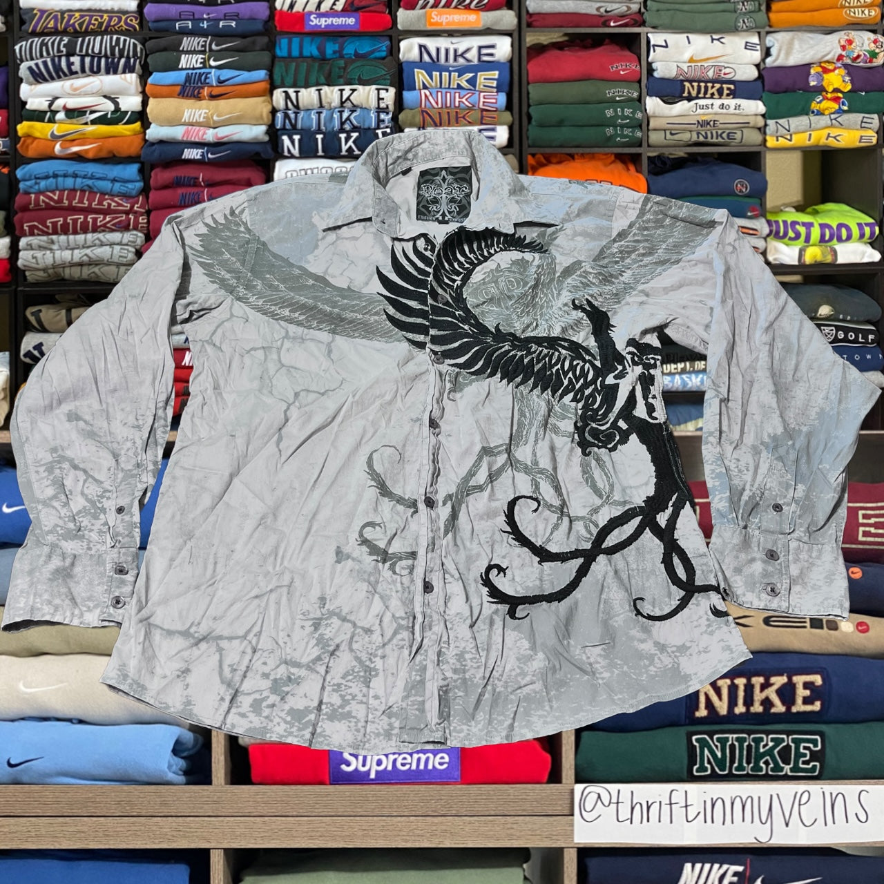 Roar Y2K skater grunge button up