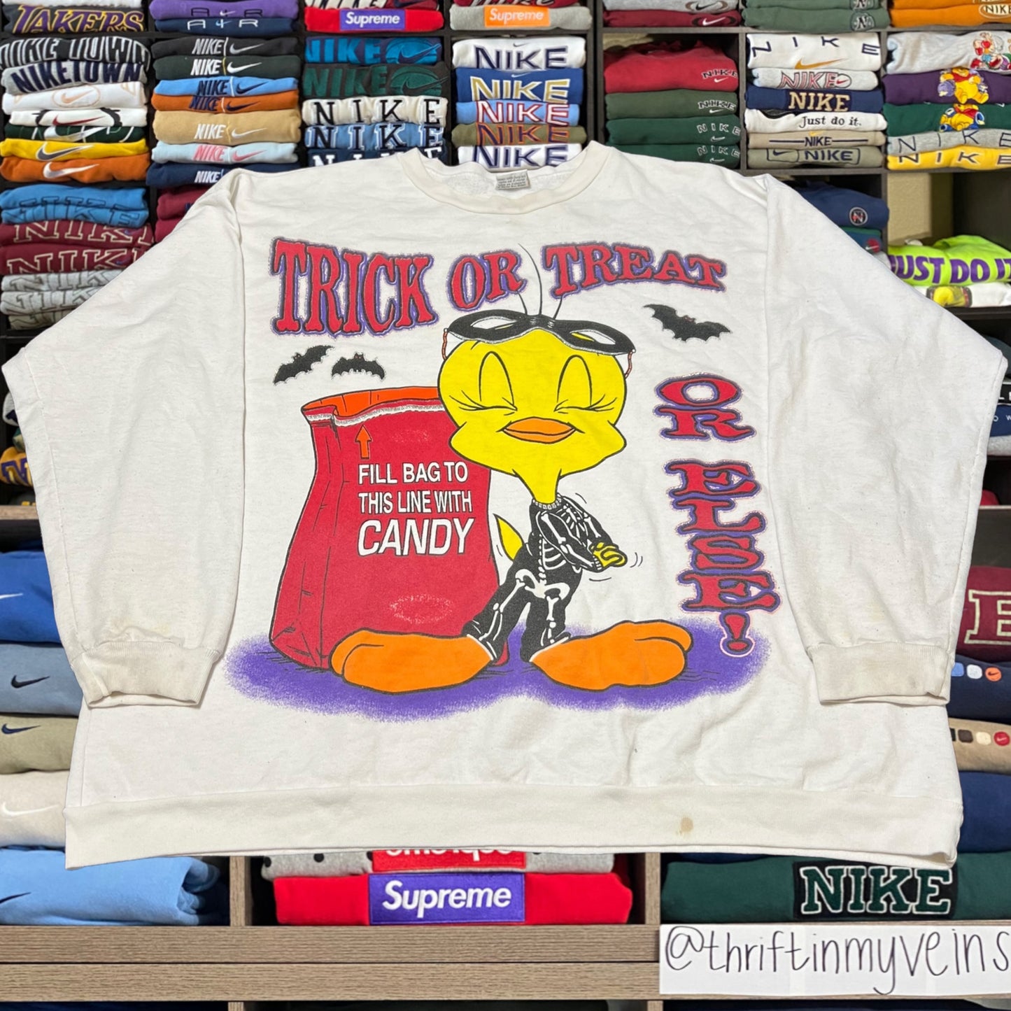 90s tweety bird halloween sweater (xlarge)