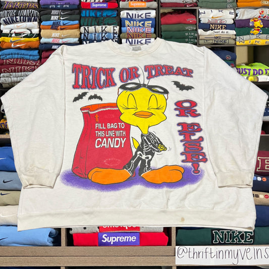 90s tweety bird halloween sweater (xlarge)