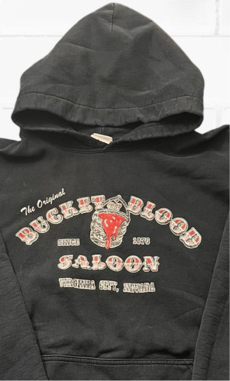 Vintage 90s bucket blood saloon biker hoodie