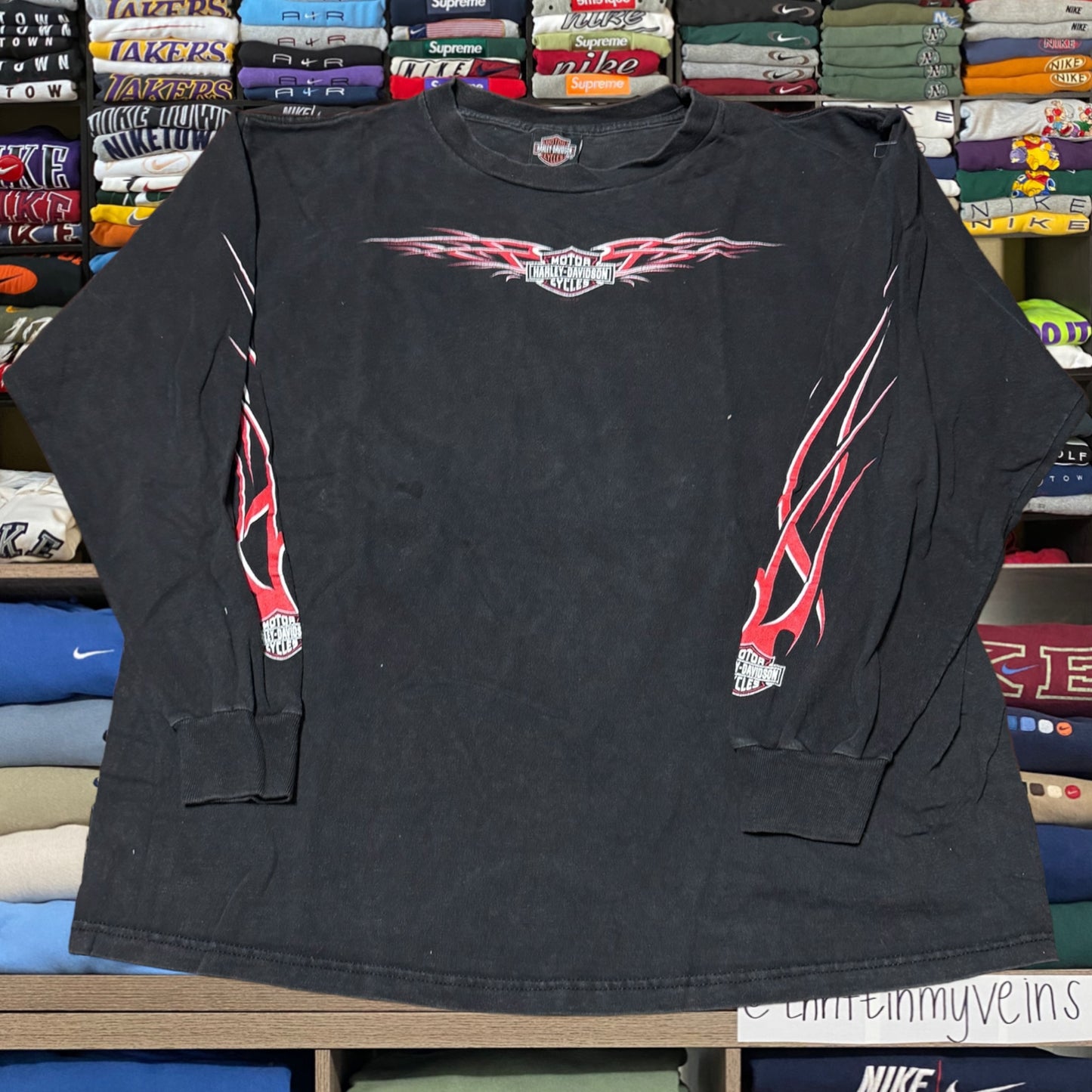Y2K 2003 Harley Davidson flame shirt