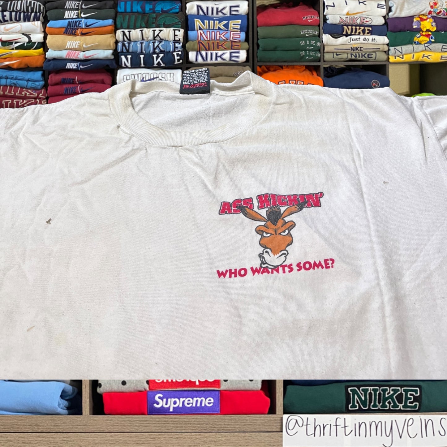 90s big johnson whoop asss beer shirt (xlarge)