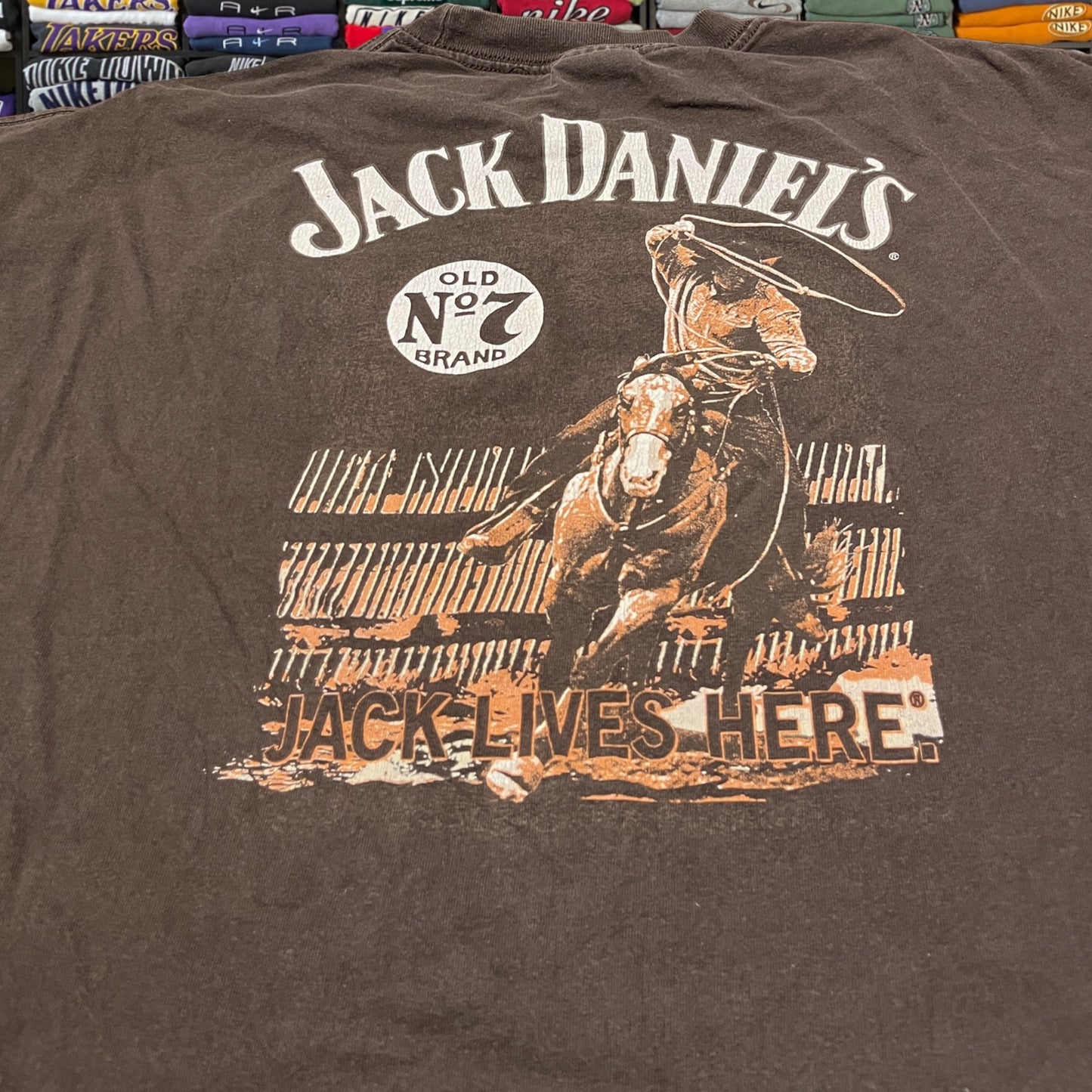 Y2k jack Daniel’s brown shirt
