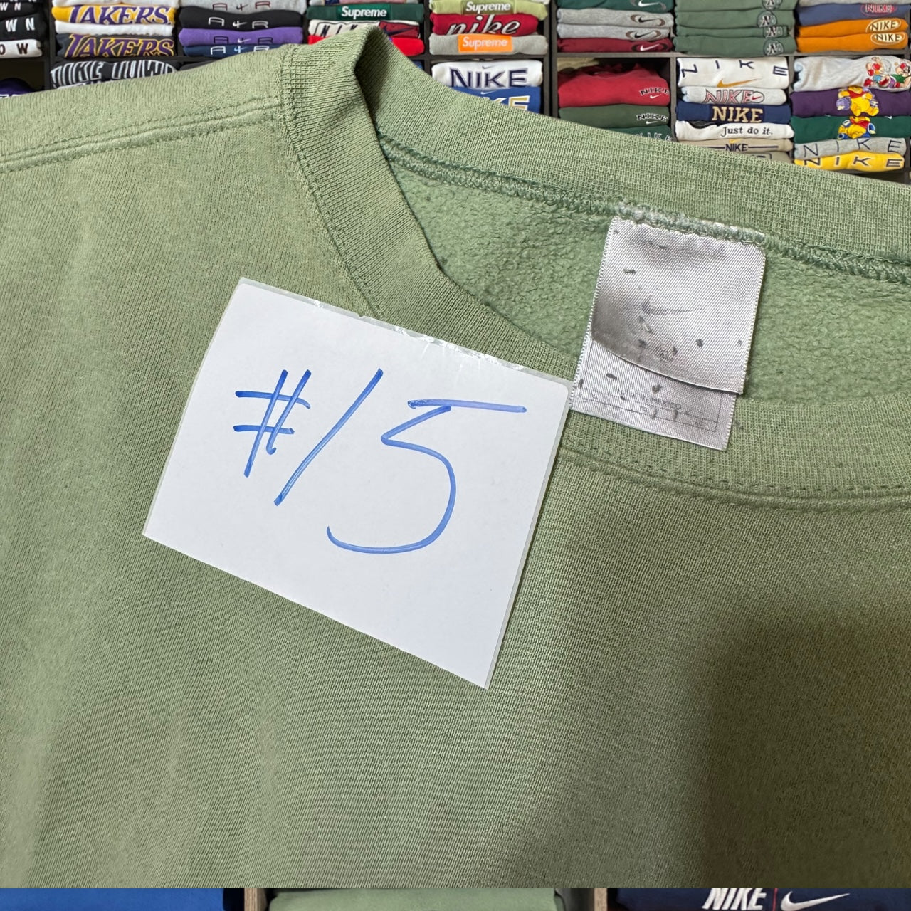 y2k 2001 nike pistachio sweater (xlarge)