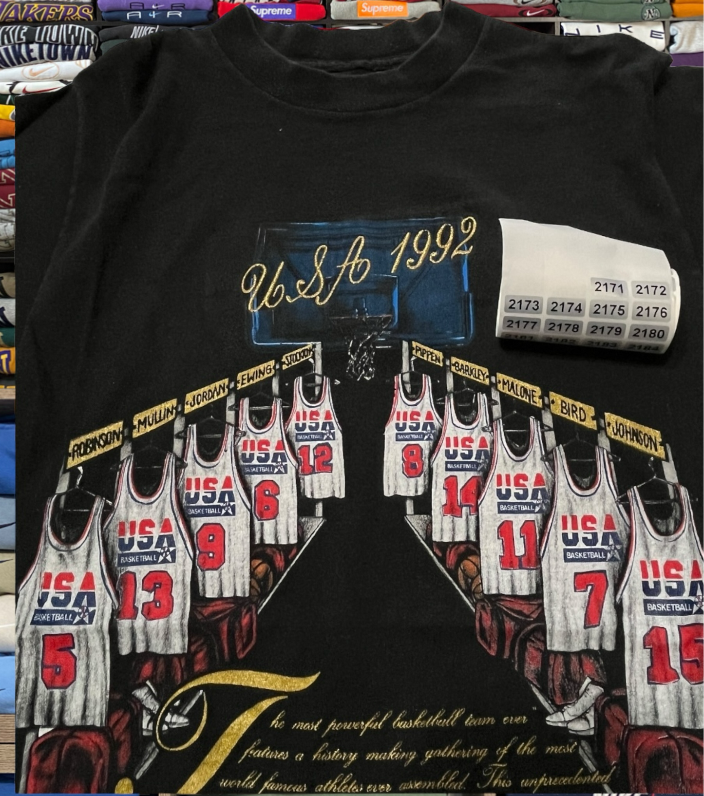 Vintage 1992 dream team roster shirt