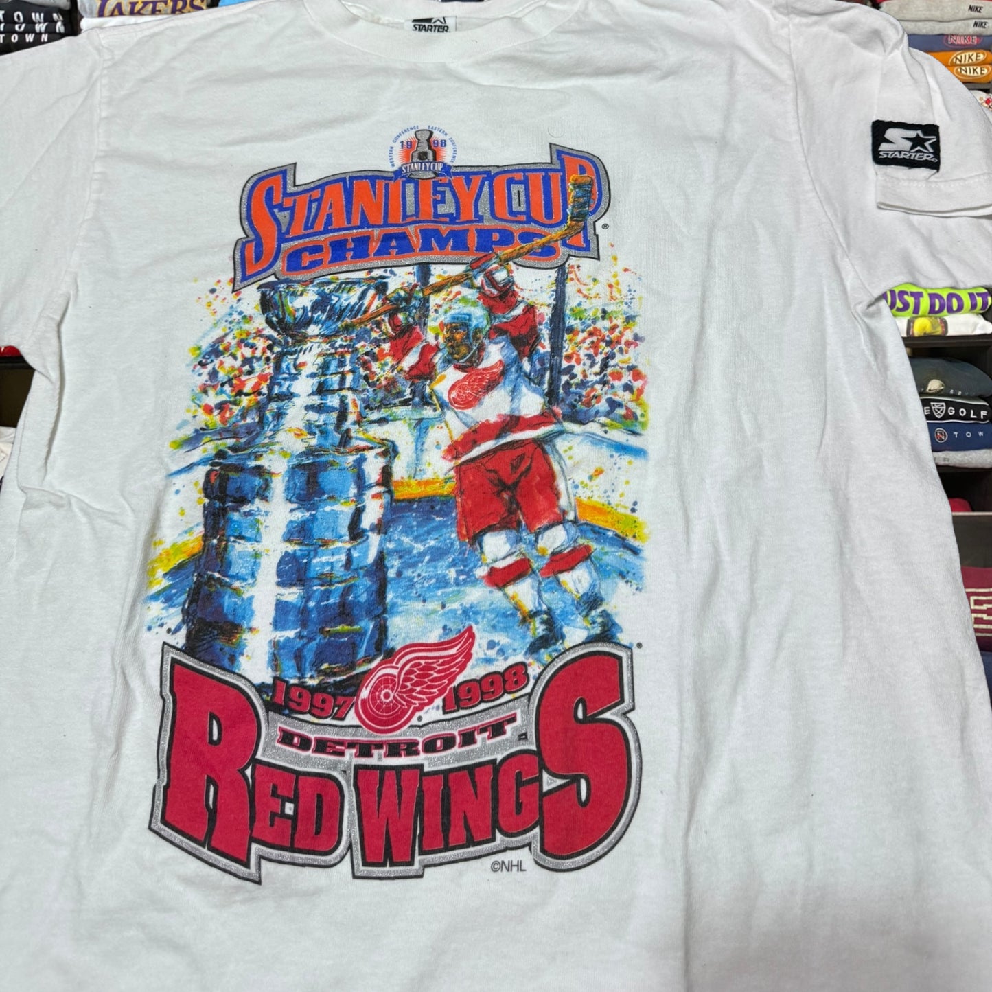 90s Detroit red wings nhl hockey shirt