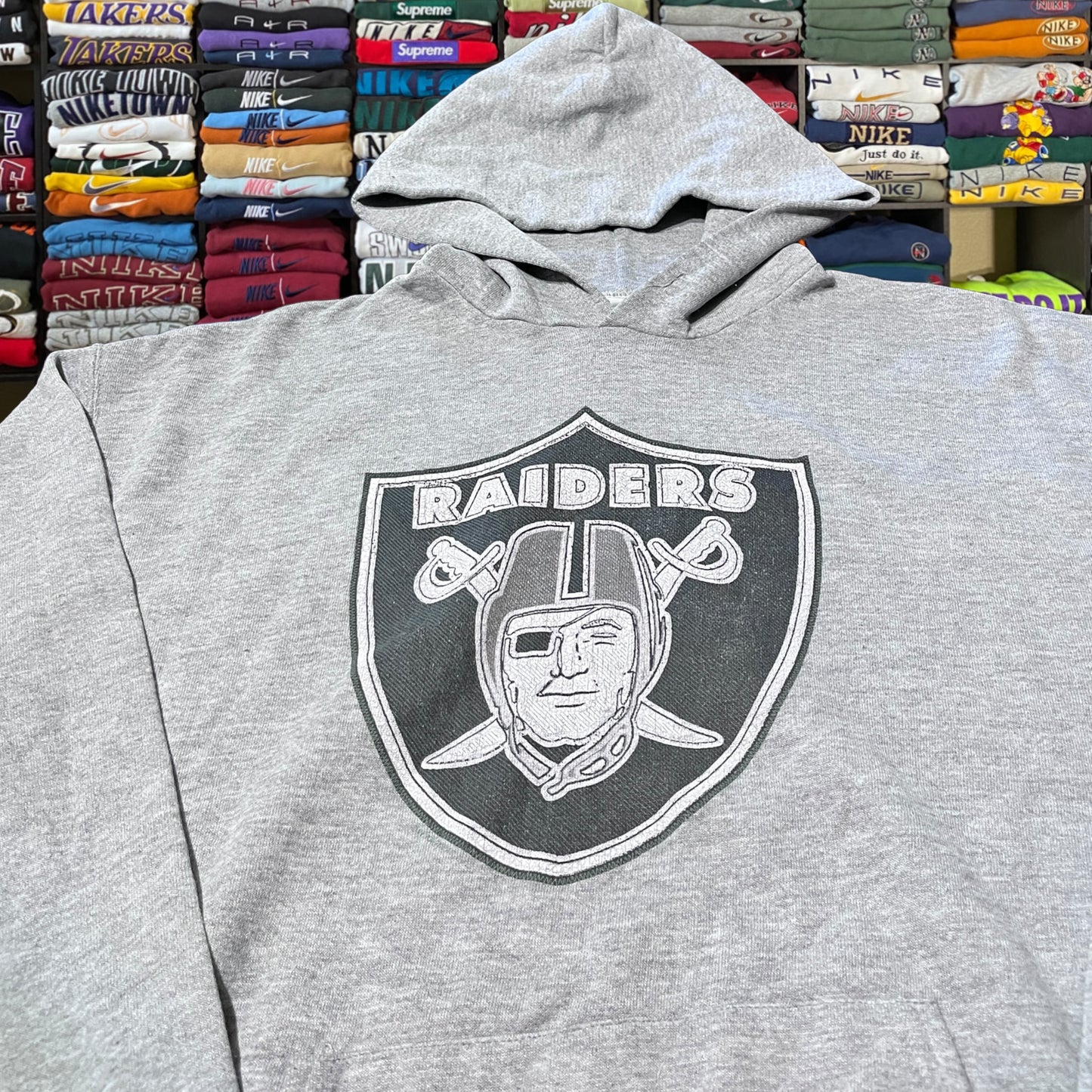vintage 90s oakland raiders nfl football hoodie