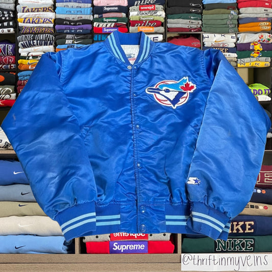 90s blue jays mlb baseball starter satin jacket